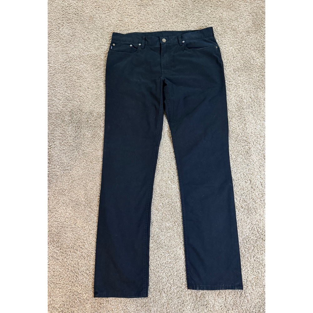 Polo Ralph Lauren Mens 34x32 Black Stretch Cotton Twill 5 Pocket Pants Straight